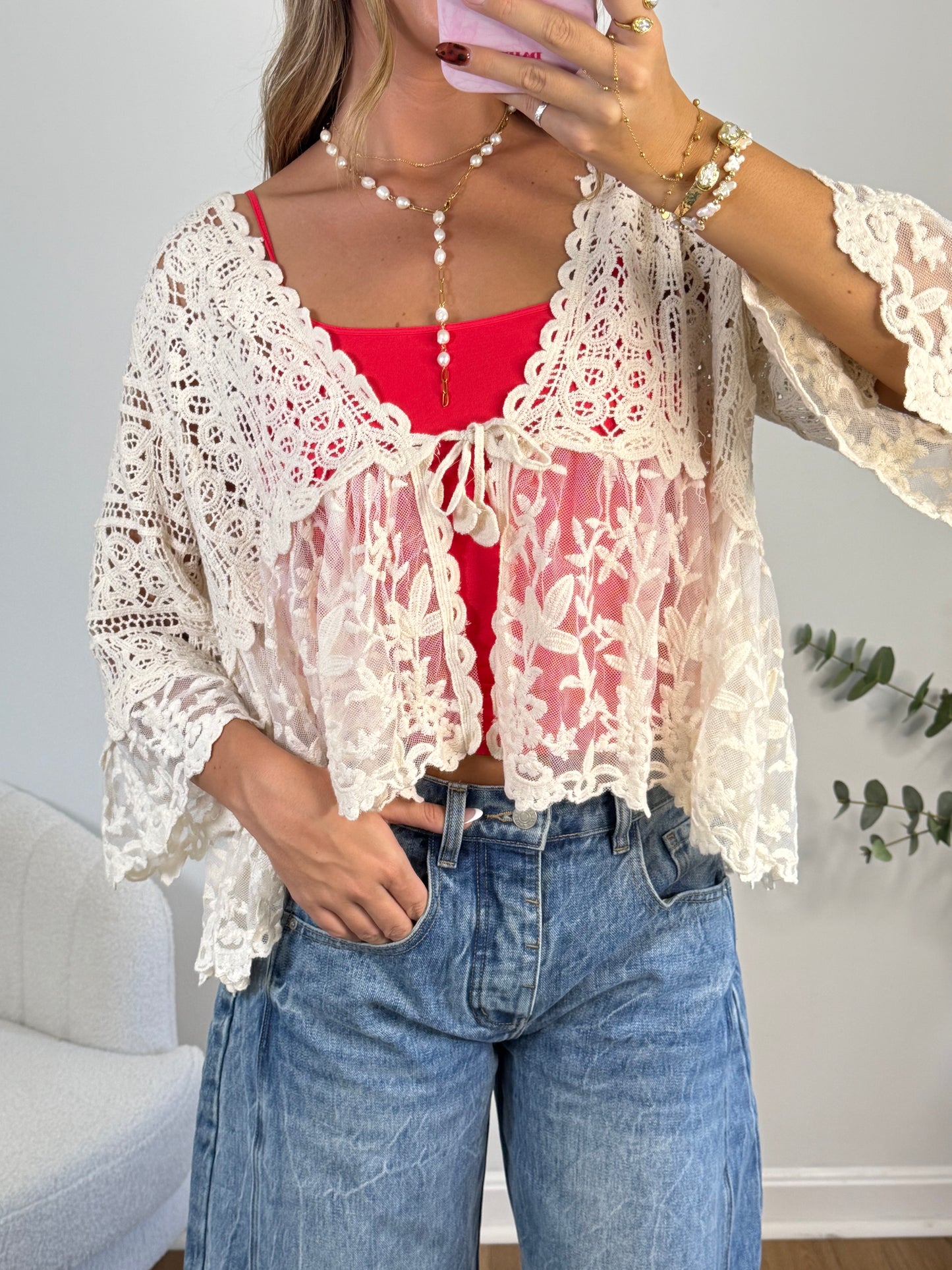 Carefree Tie Front Top
