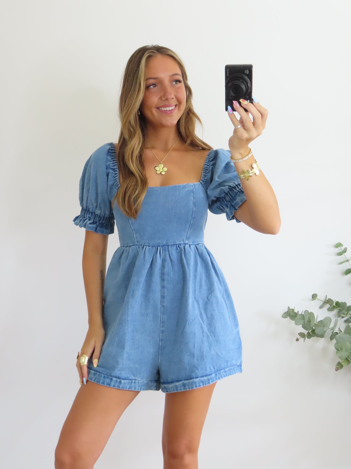 Falling For Denim Romper