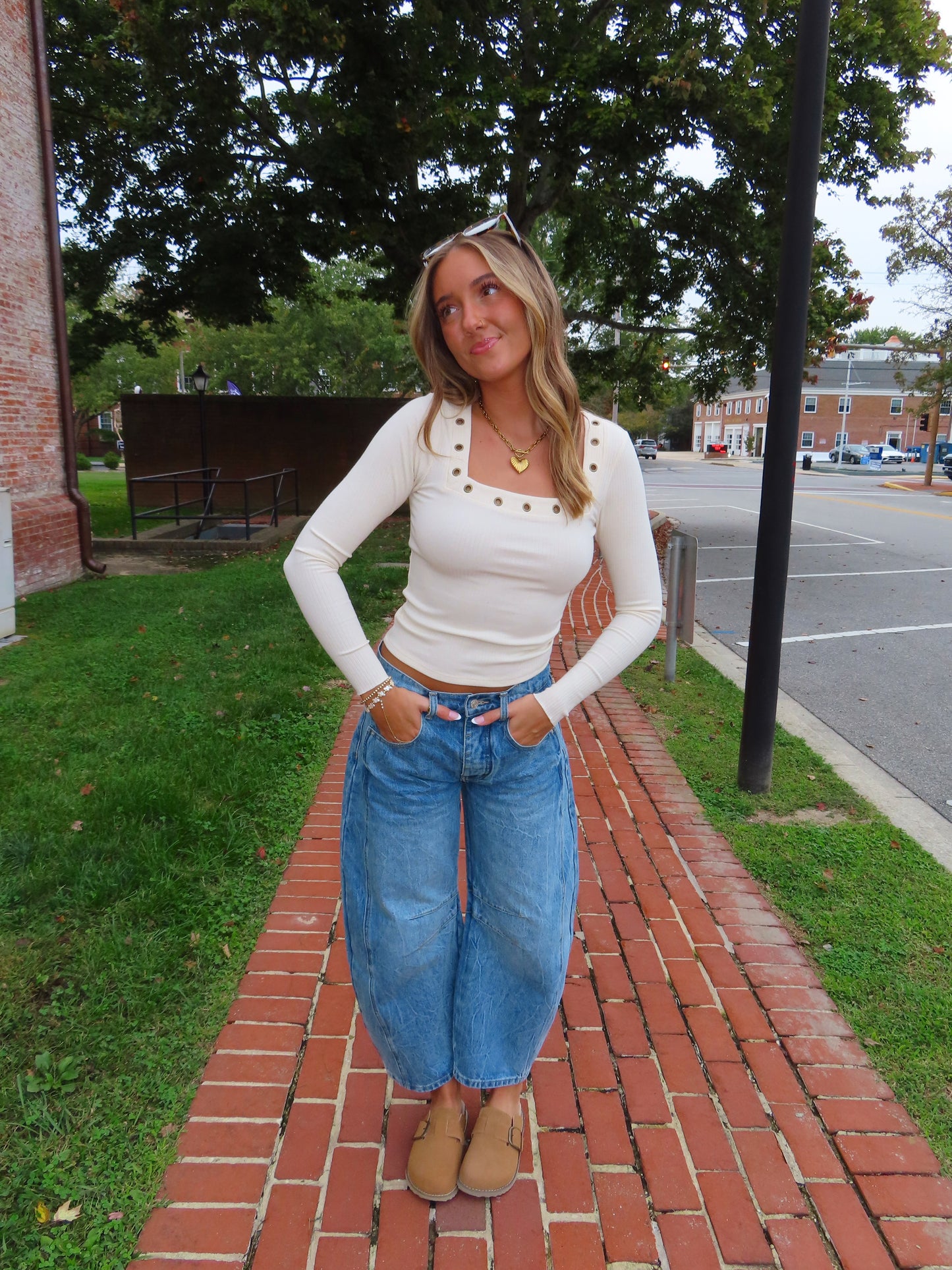 Nova Grommet Long Sleeve Top
