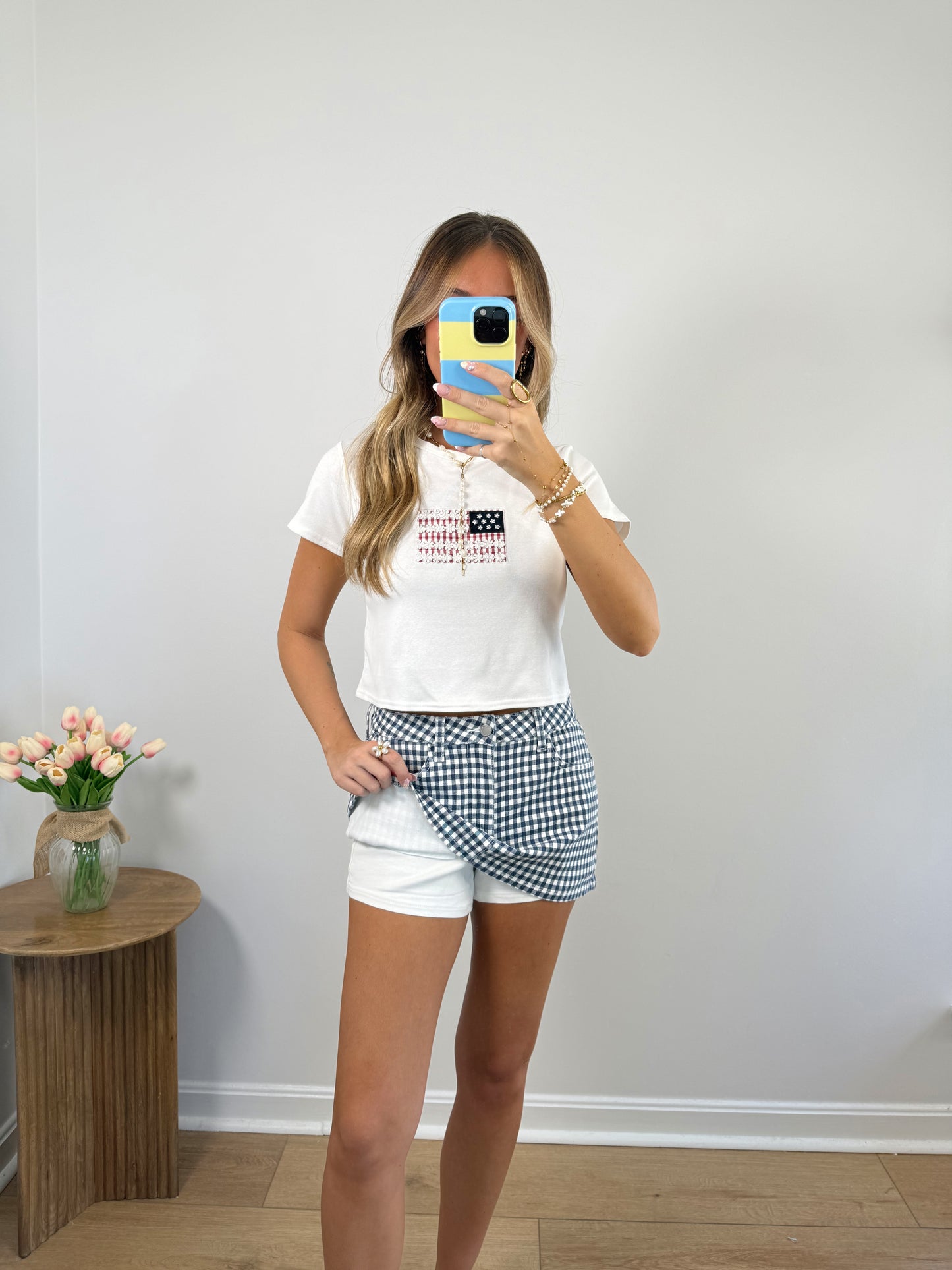 Gingham Skort