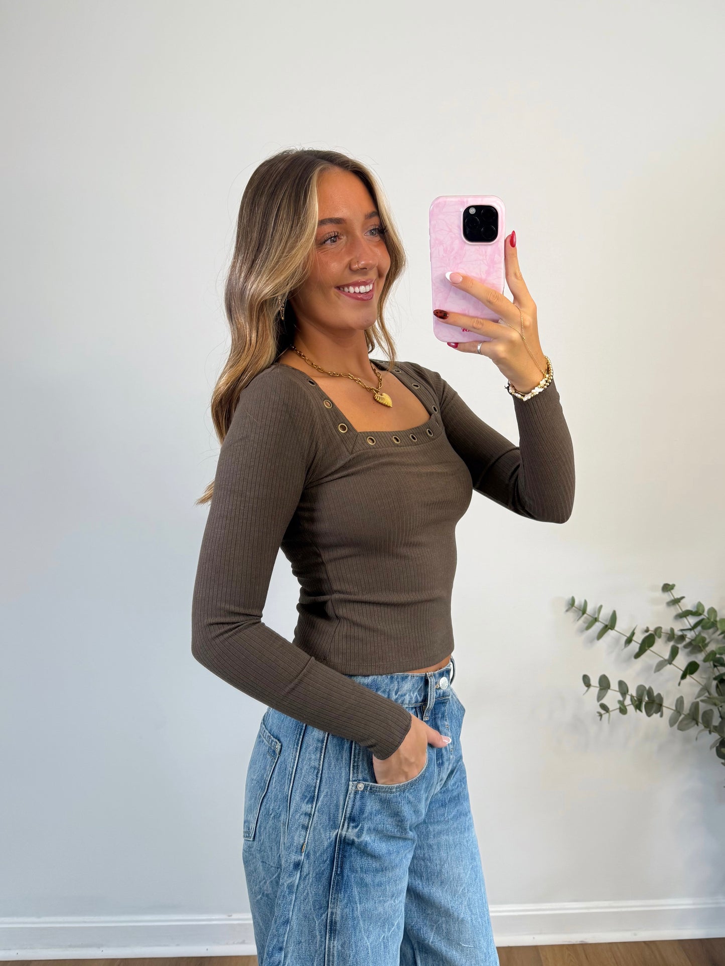 Nova Grommet Long Sleeve Top