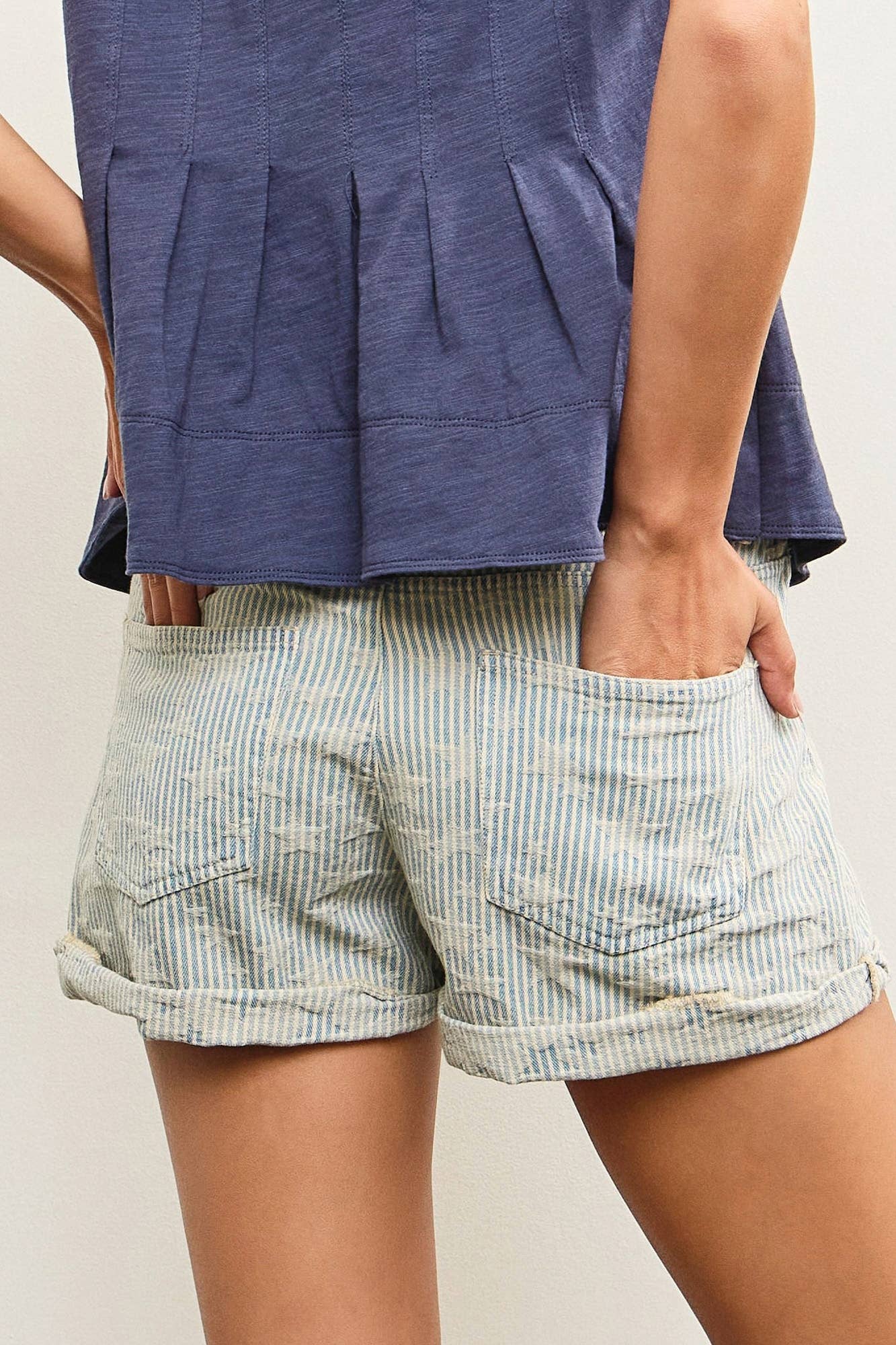Stars & Stripes Jacquard Denim Shorts