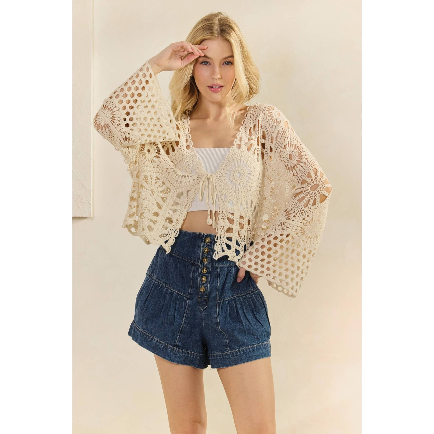 Falling Petals Crochet Cardigan