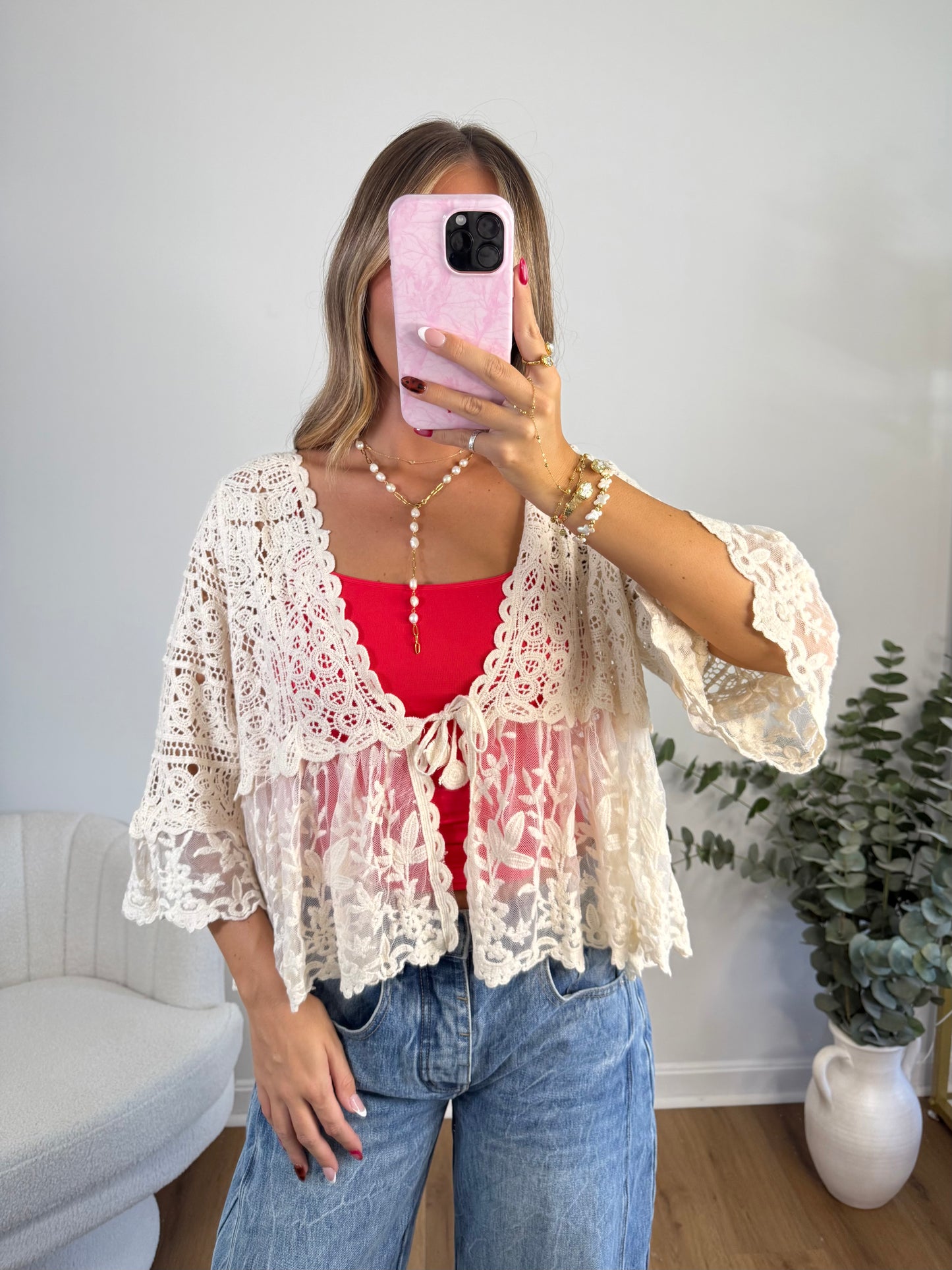 Carefree Tie Front Top