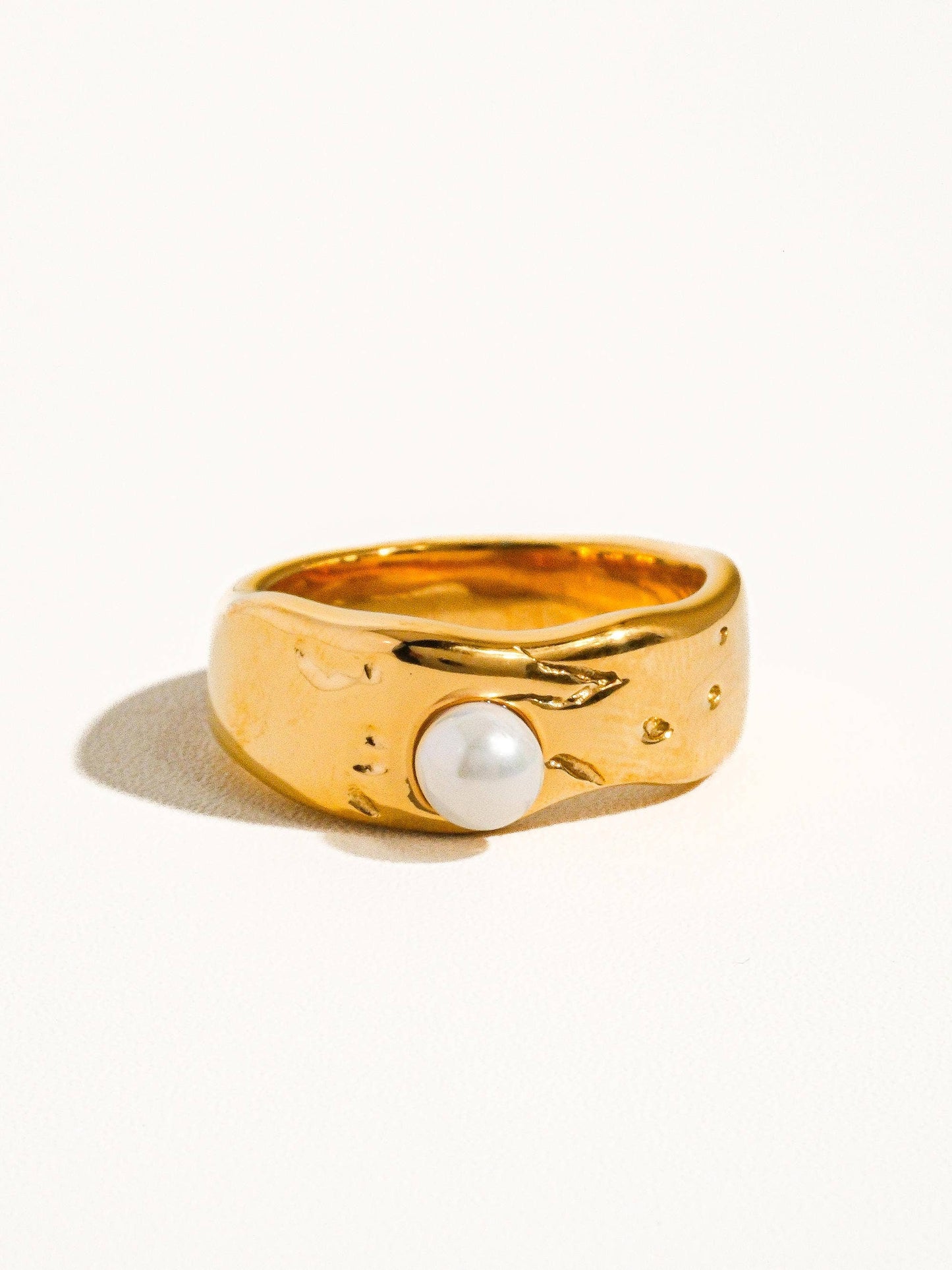 Golden Pearl Ring