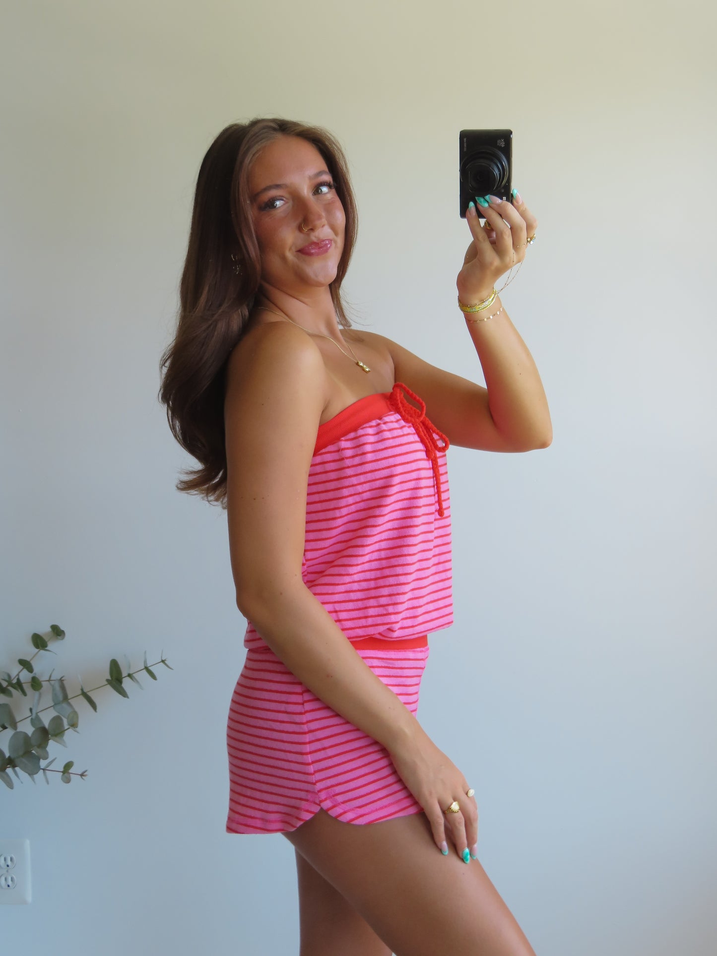 Cherry Stripe Romper