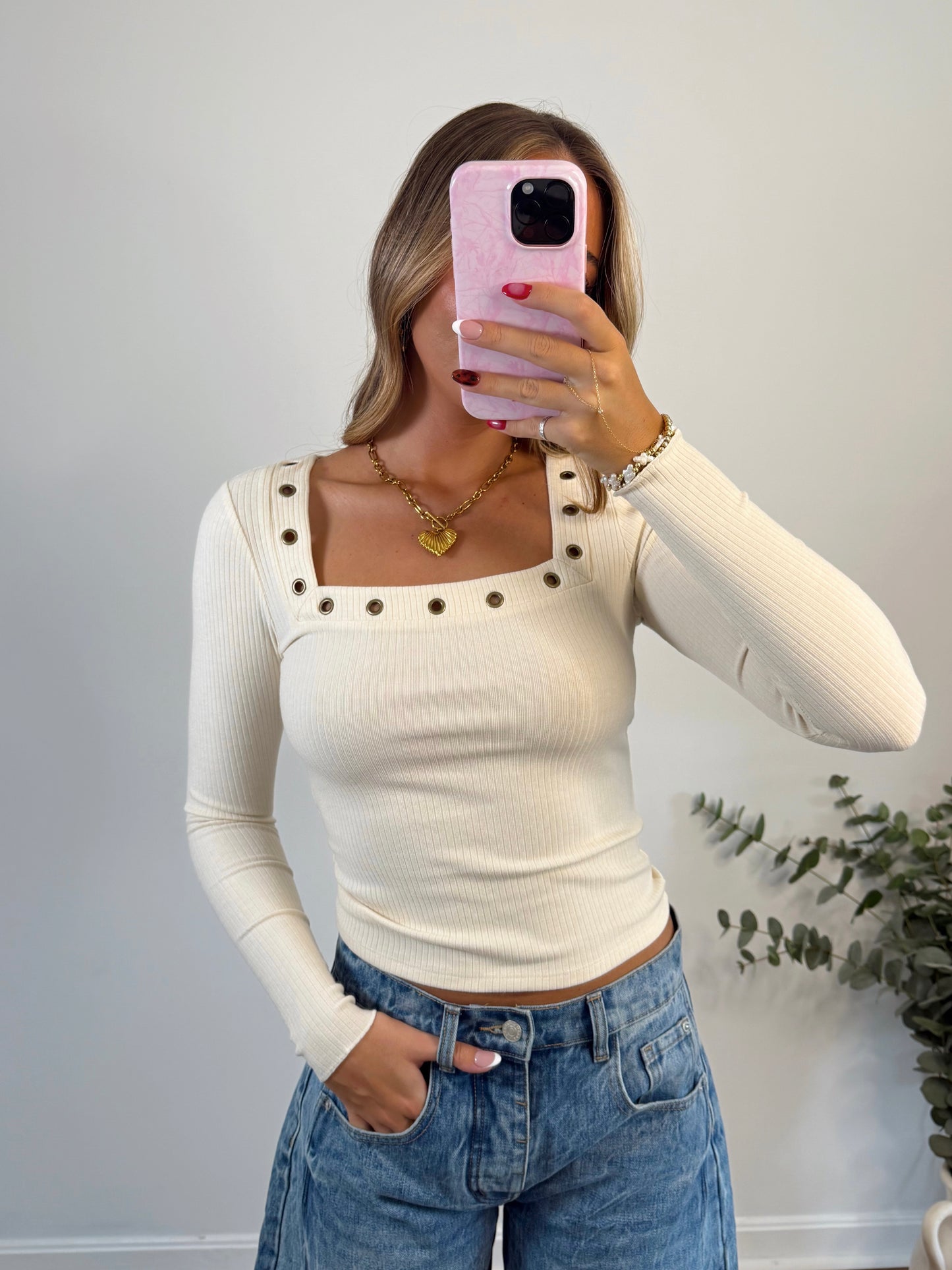 Nova Grommet Long Sleeve Top