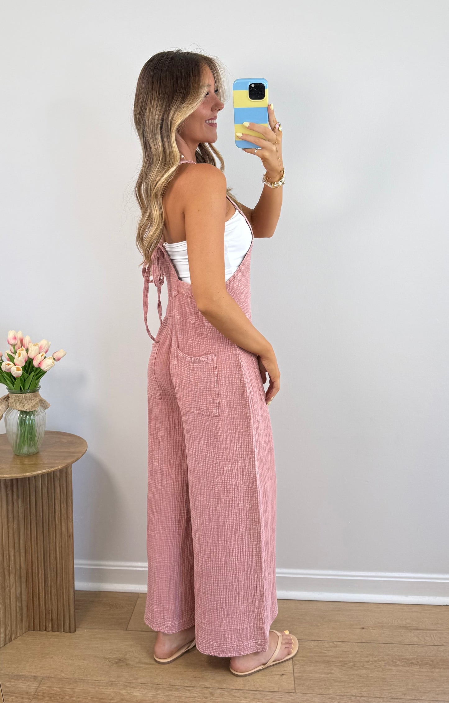 Warm Breeze Jumpsuit- Pink
