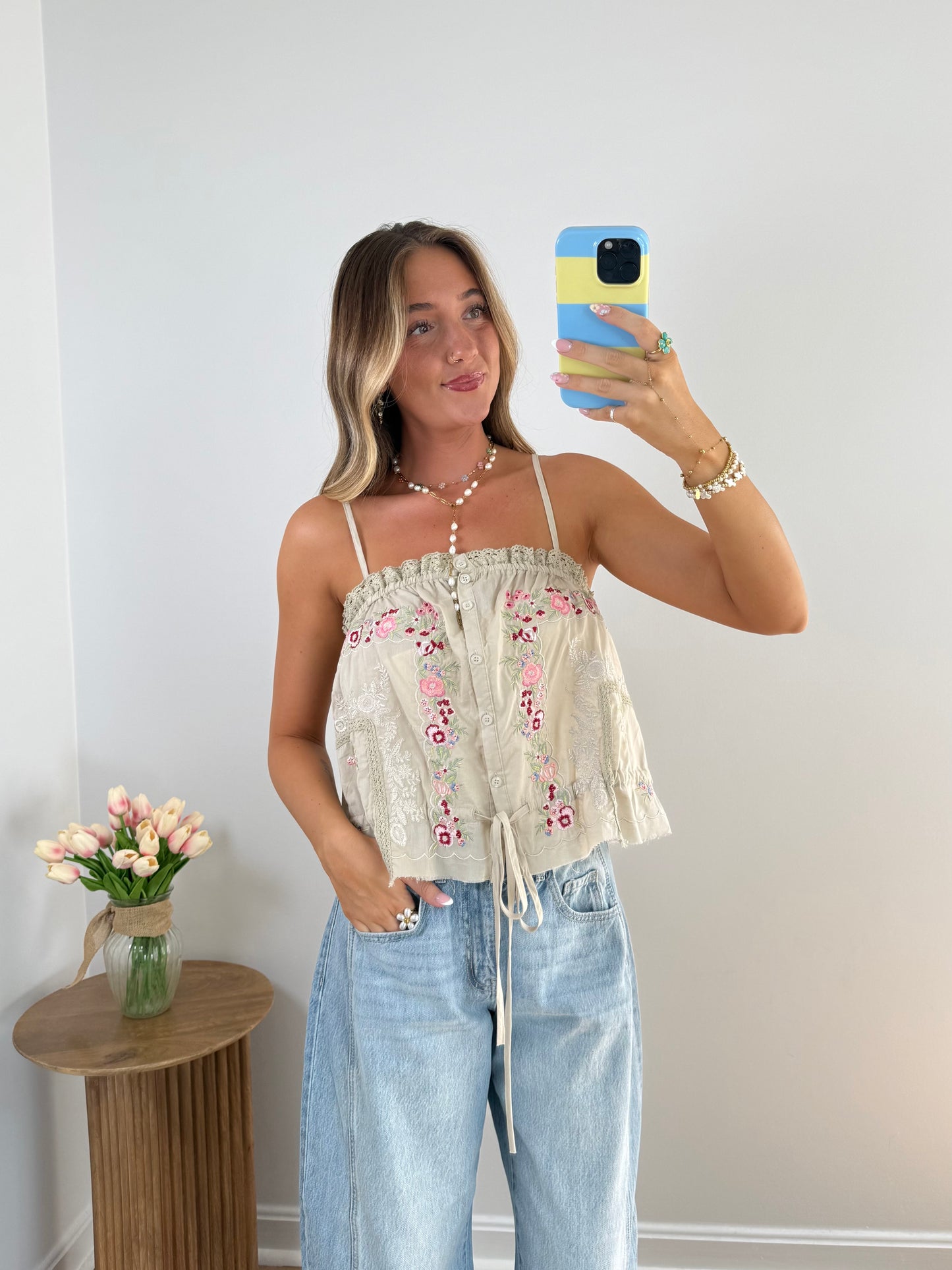 Flower Market Tank- Pink