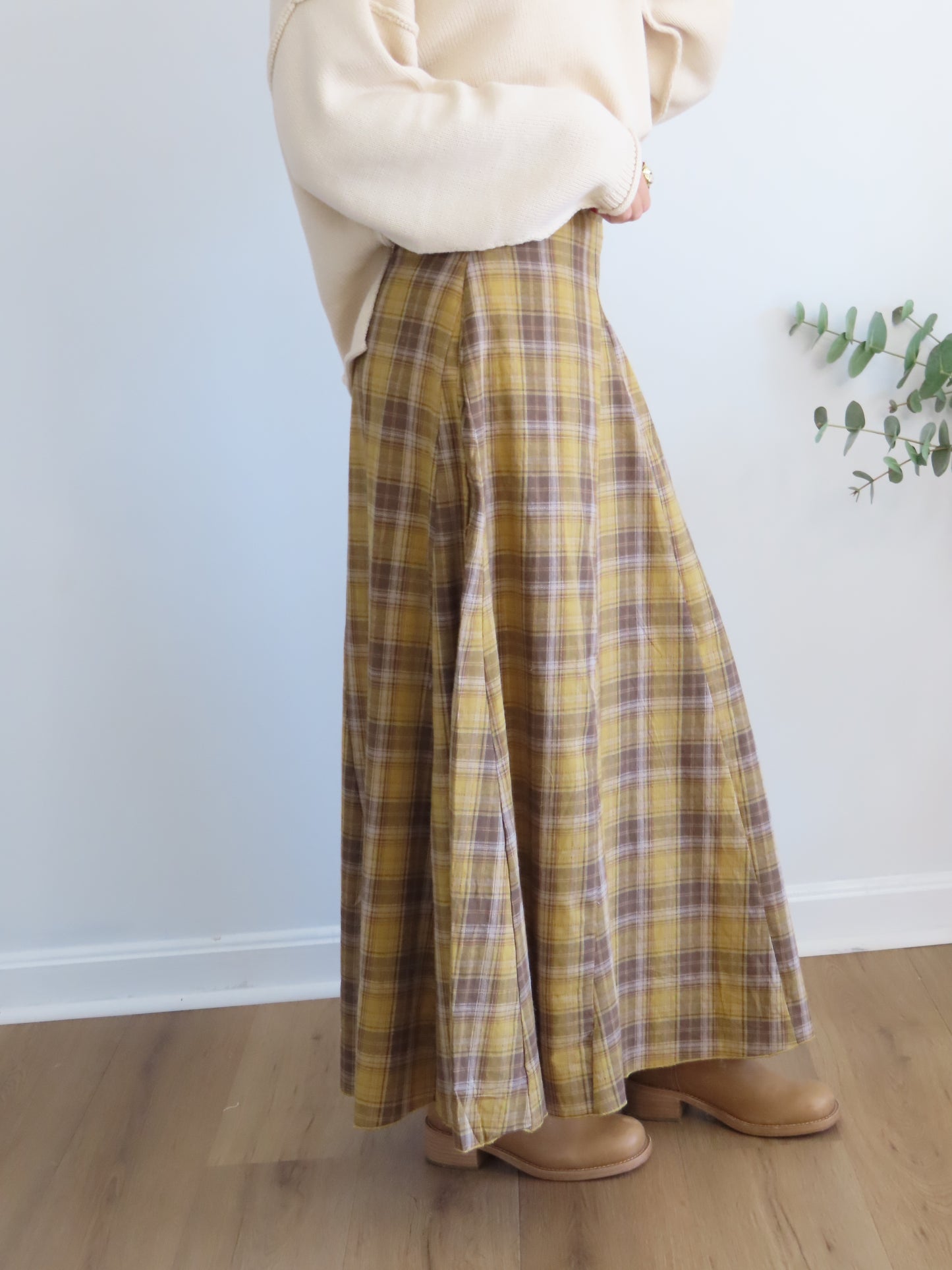 Rustic Charm Plaid Skirt