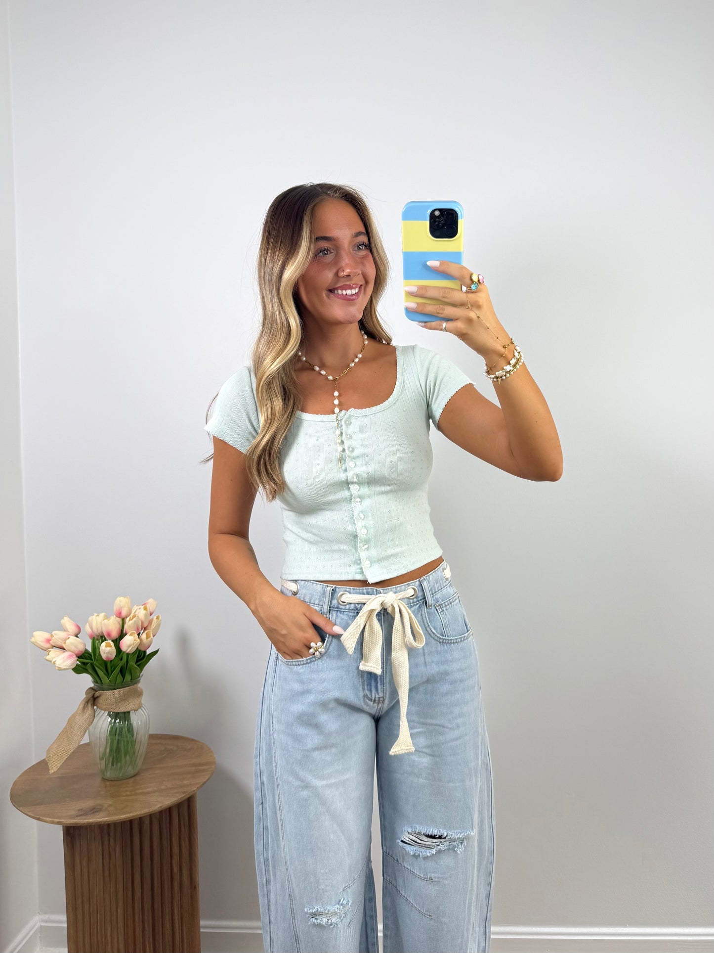 Sweetheart Pointelle Top