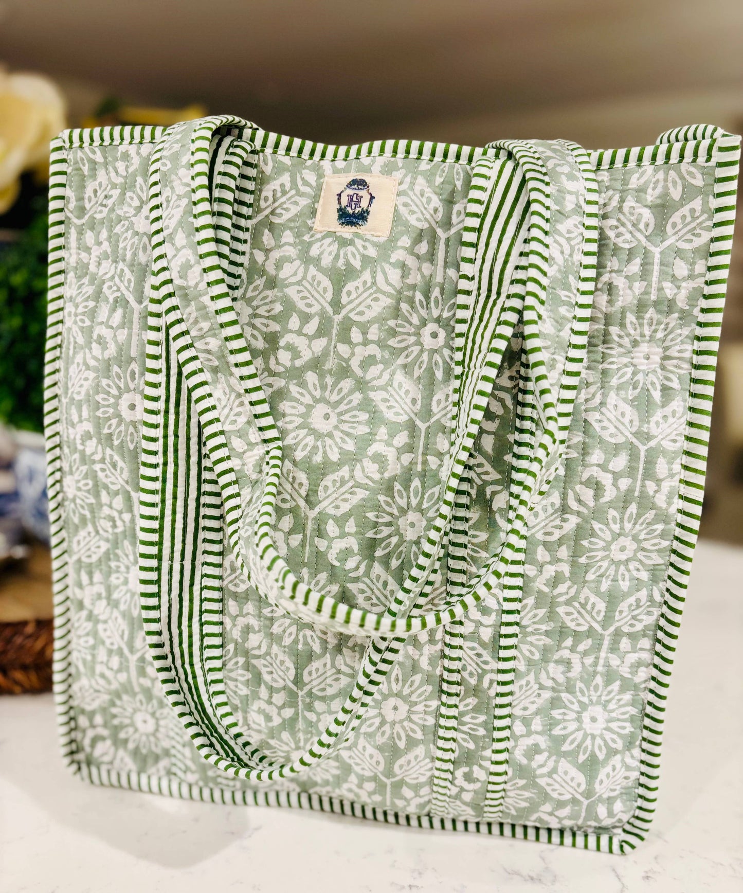 Fresh Picked Quilted Tote Bag