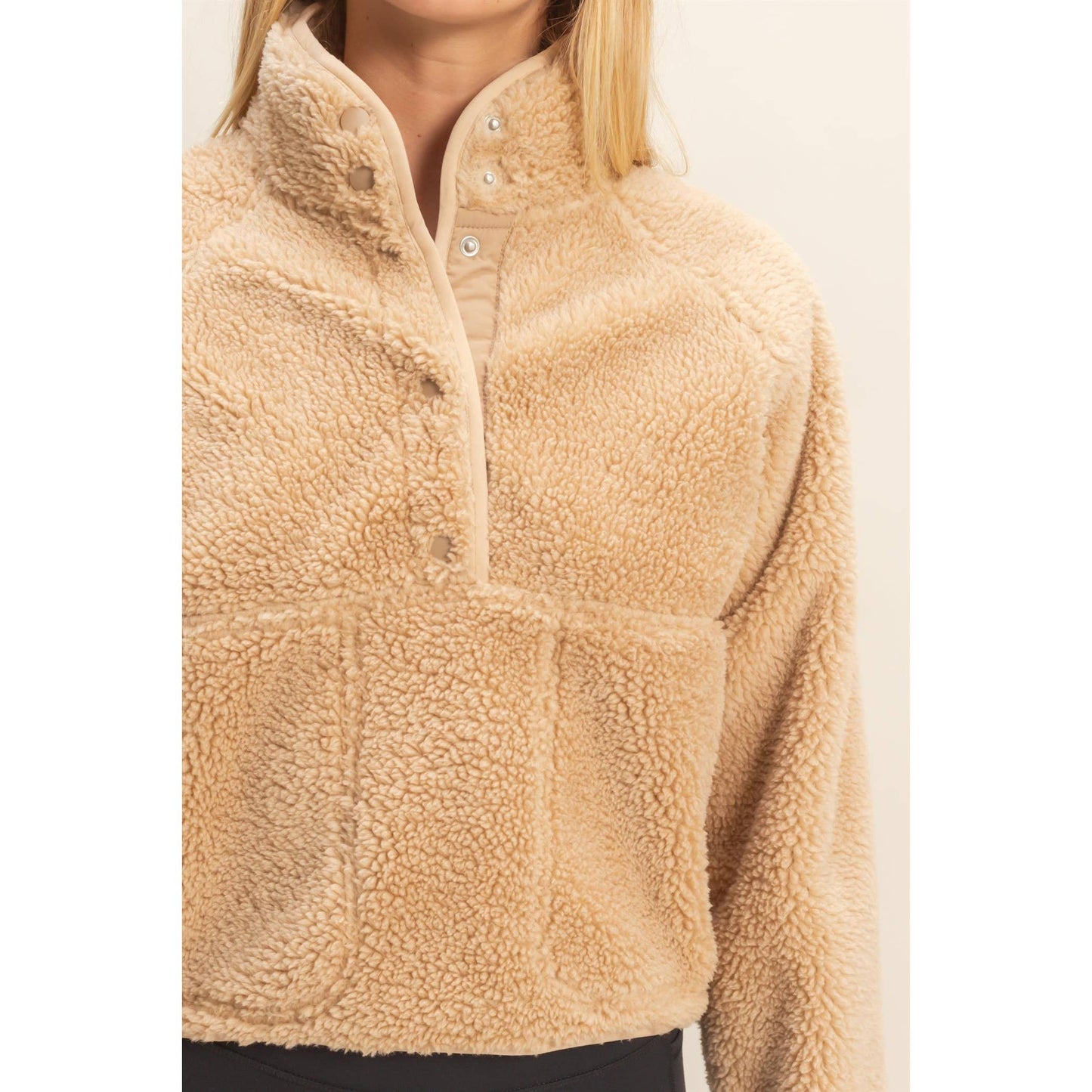 Wrapped In Cozy Sherpa Half Snap Jacket