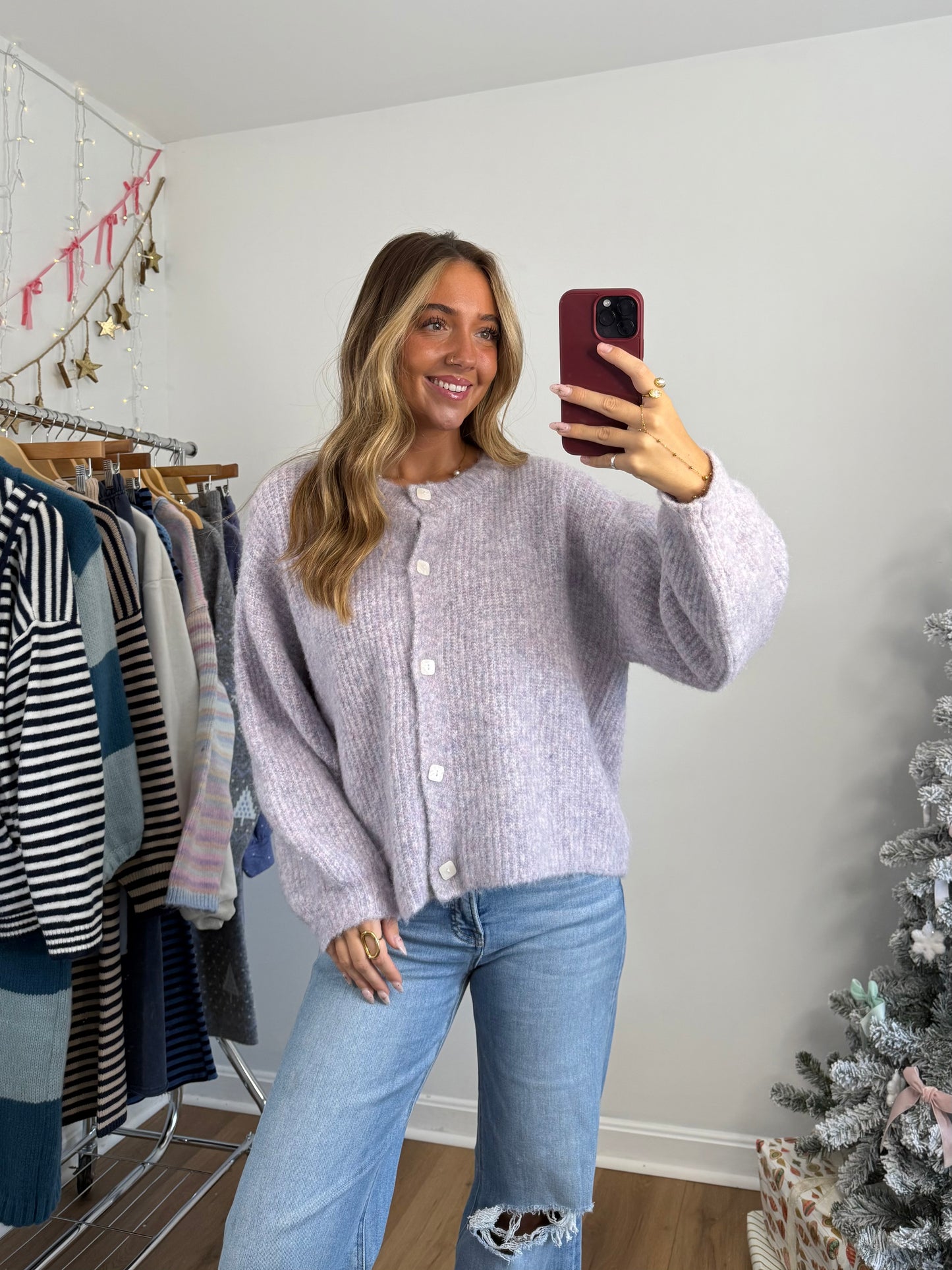 Lilac Sweater Cardigan