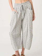 Floral Barrel Sweats CREAM
