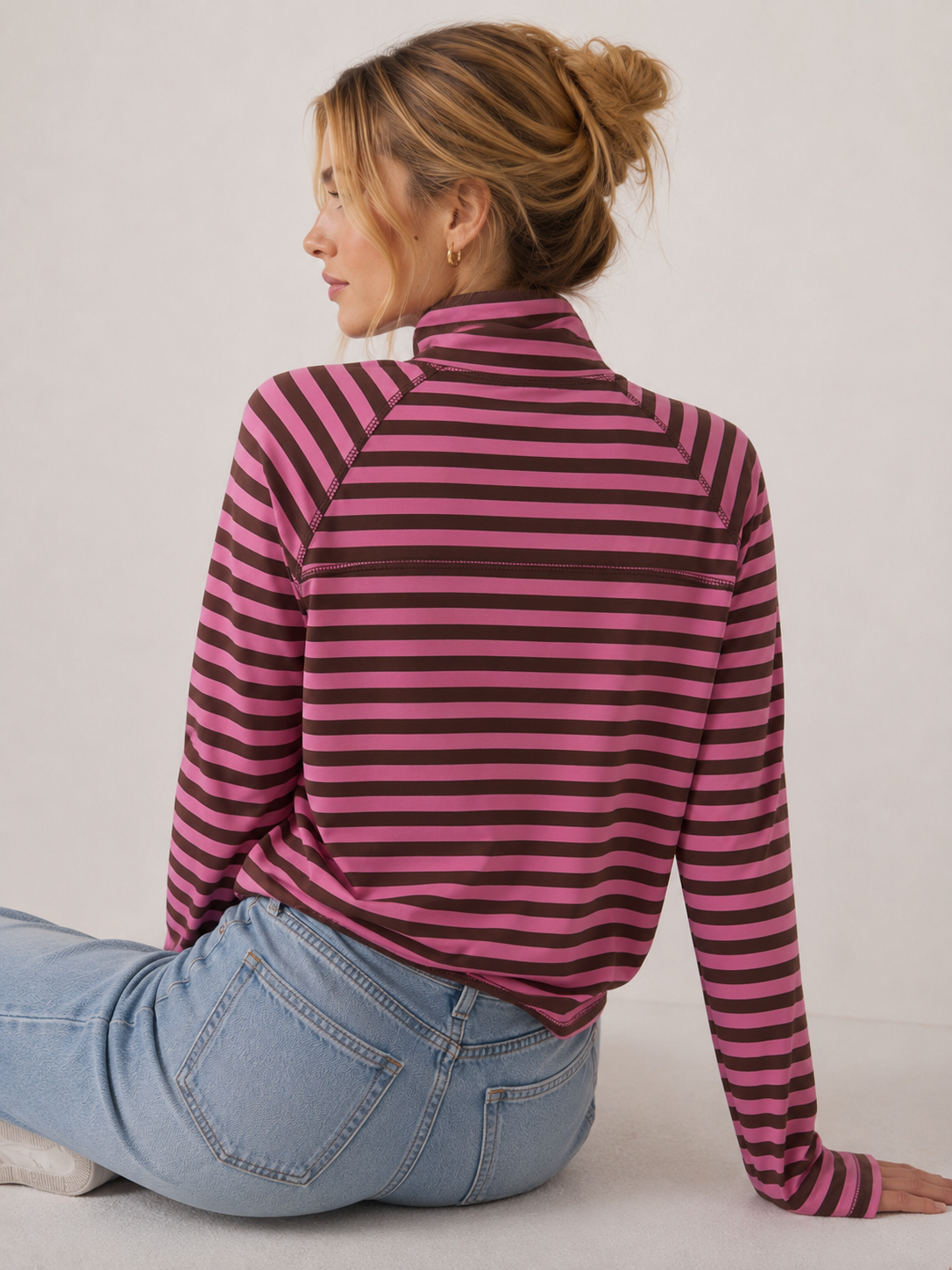 Mock Neck Oversized Long Sleeve Tee
