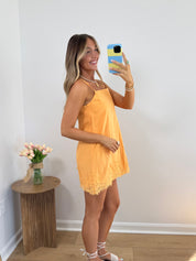 Marigold Lace Mini Dress
