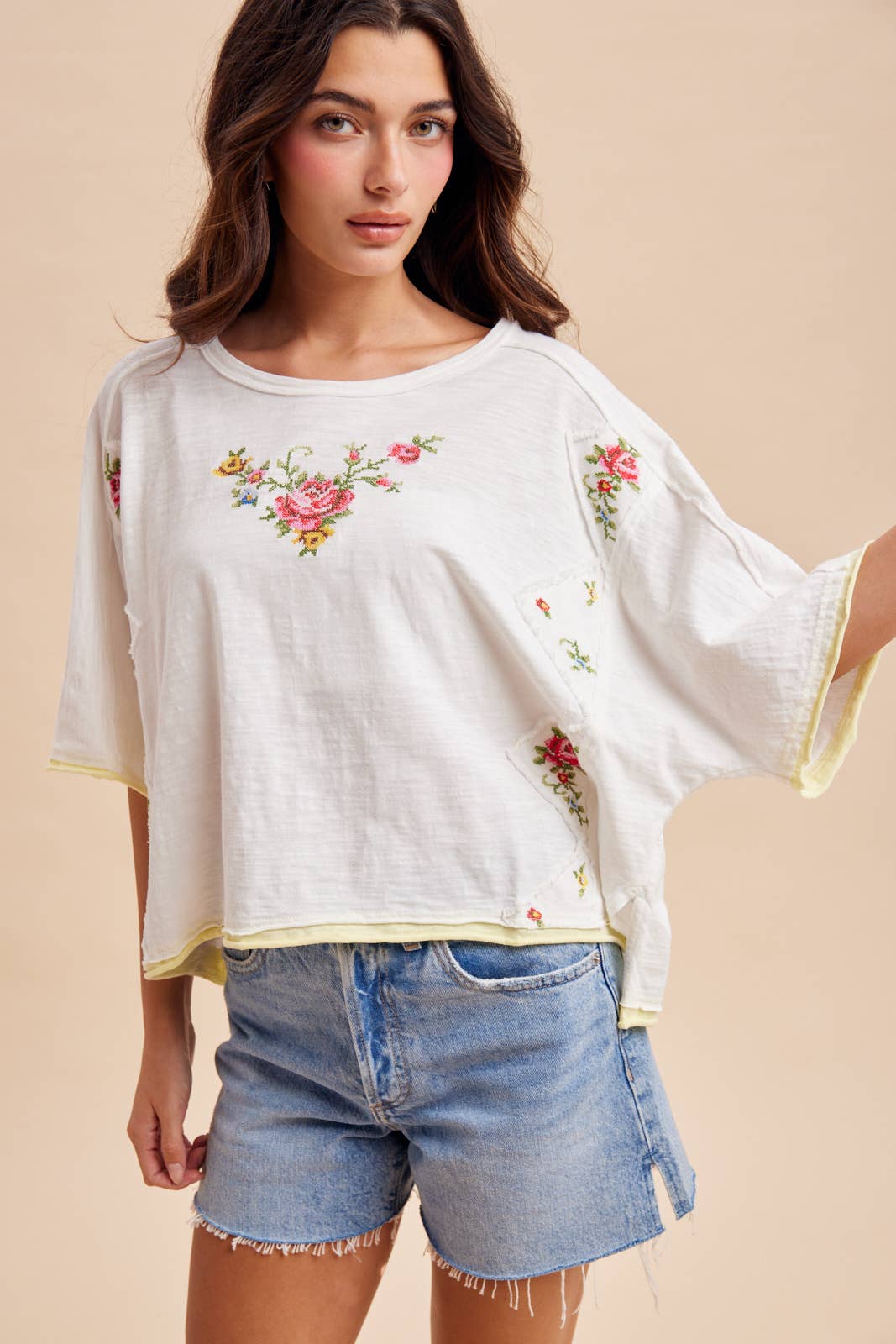 Floral Embroidered Tee