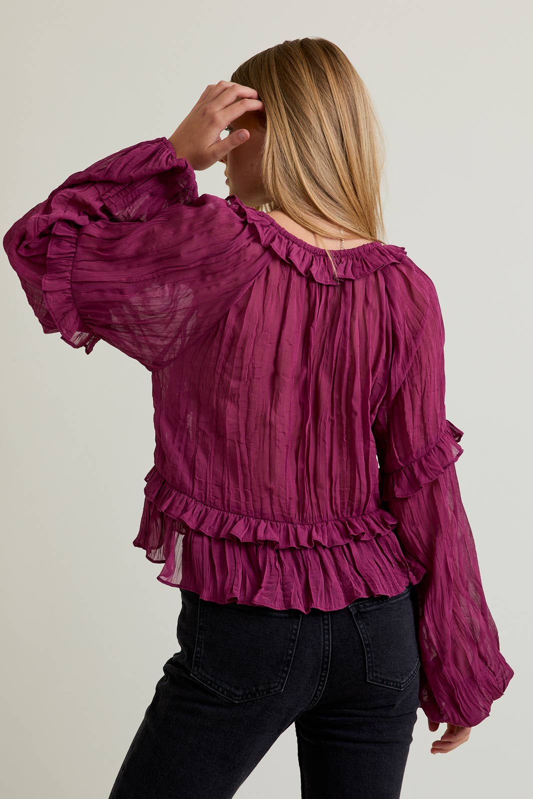 Lisette Blouse (green & rose)