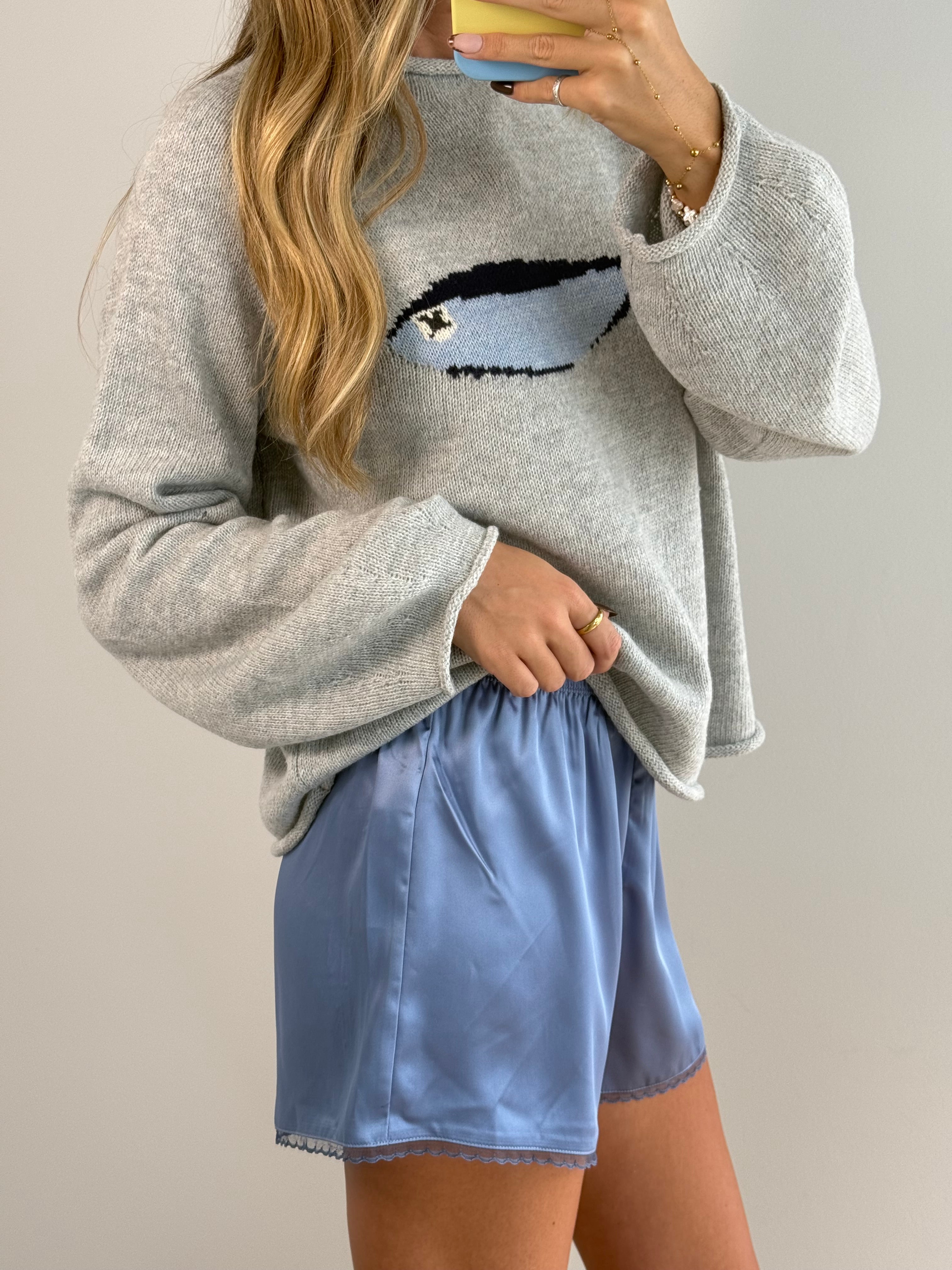 Dreamy Blue Silk Shorts
