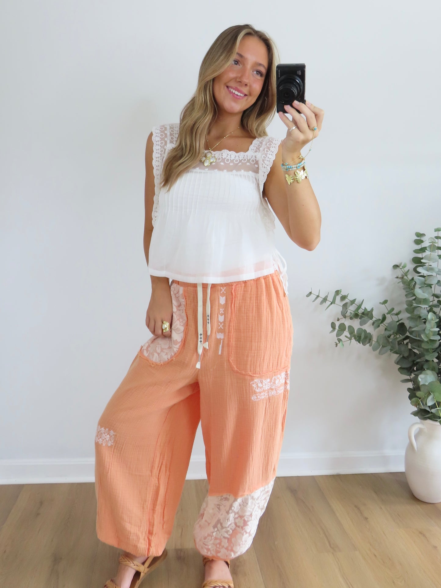 Lace & Wander Joggers (OLIVE & ORANGE)
