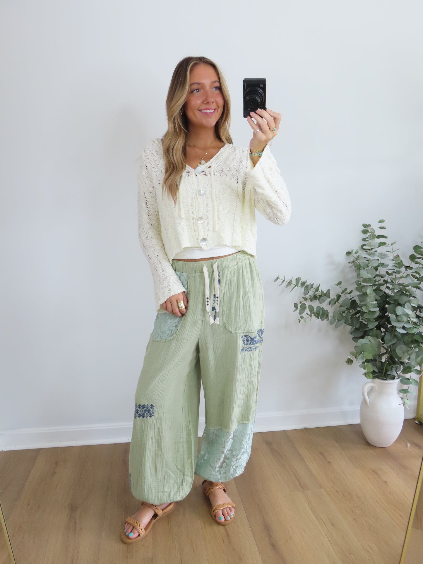 Lace & Wander Joggers (OLIVE & ORANGE)
