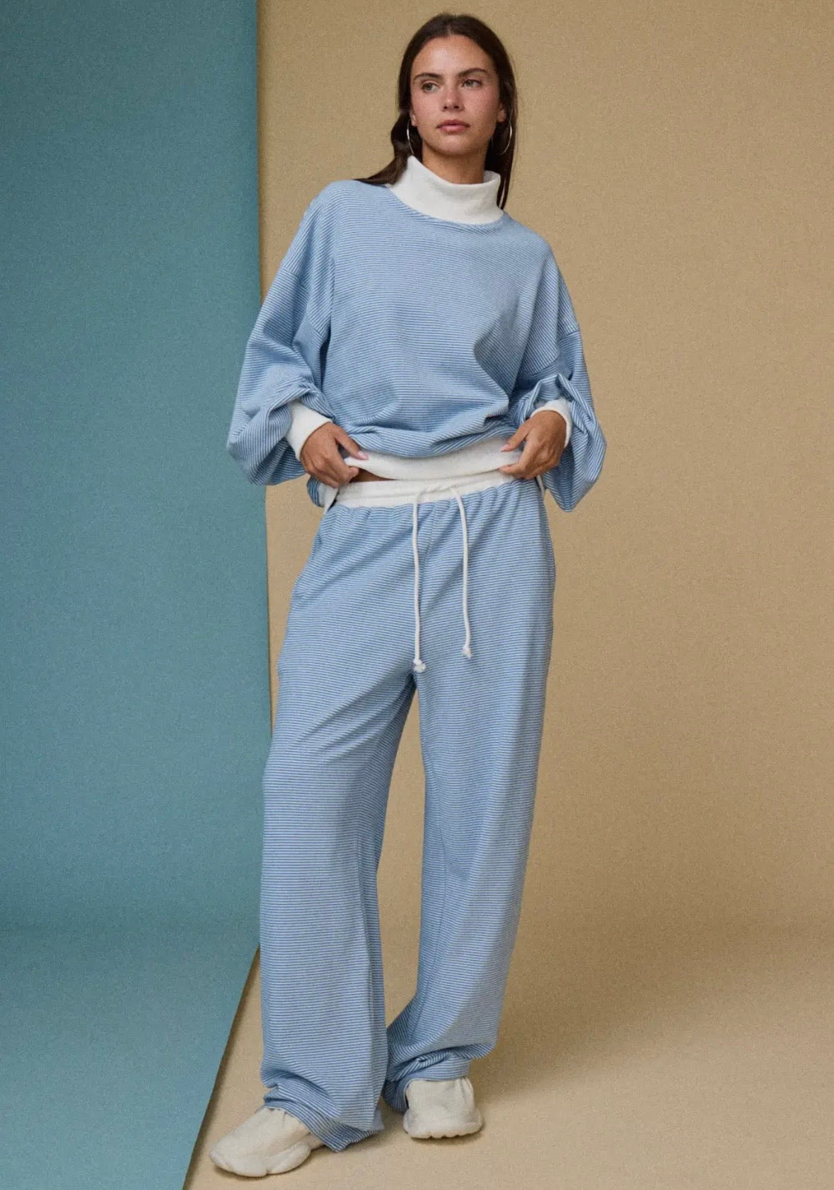 Must Have Mock Neck Set (BLUE & PINK)