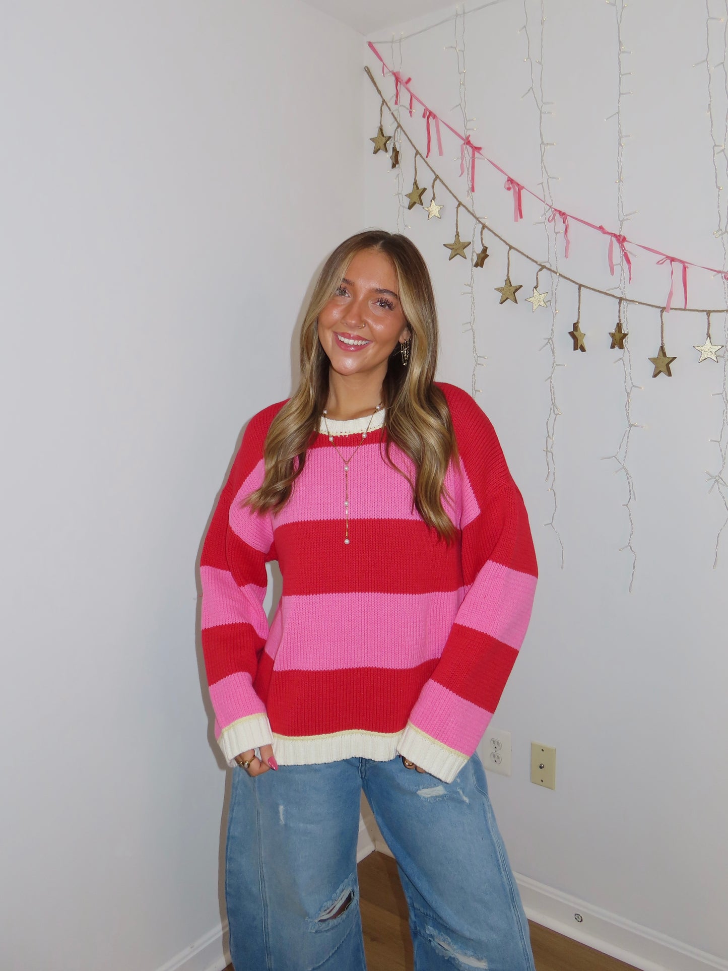 Happy Hour Sweater (red/pink)