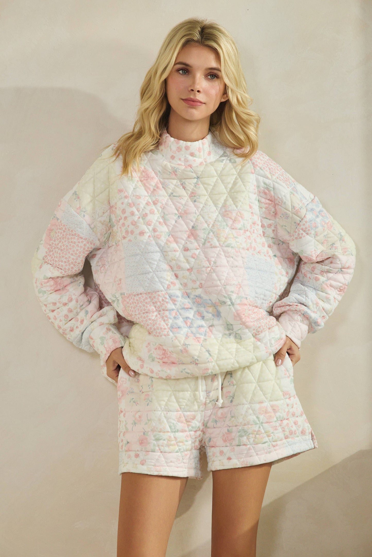 Petal Patch Mock Neck