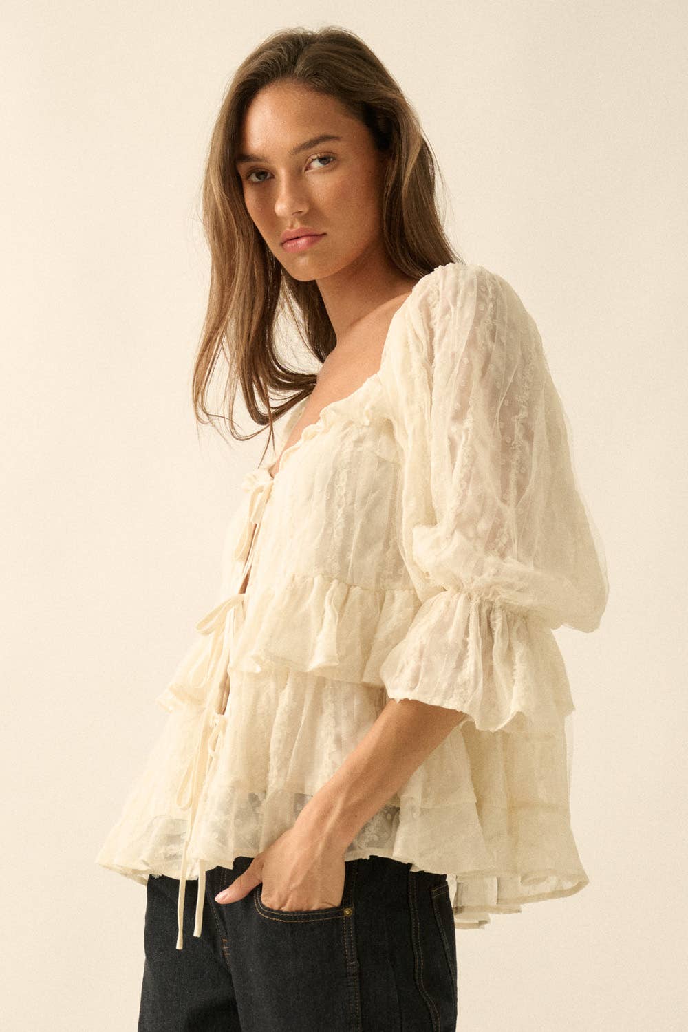 Brinley Tie-Front Blouse