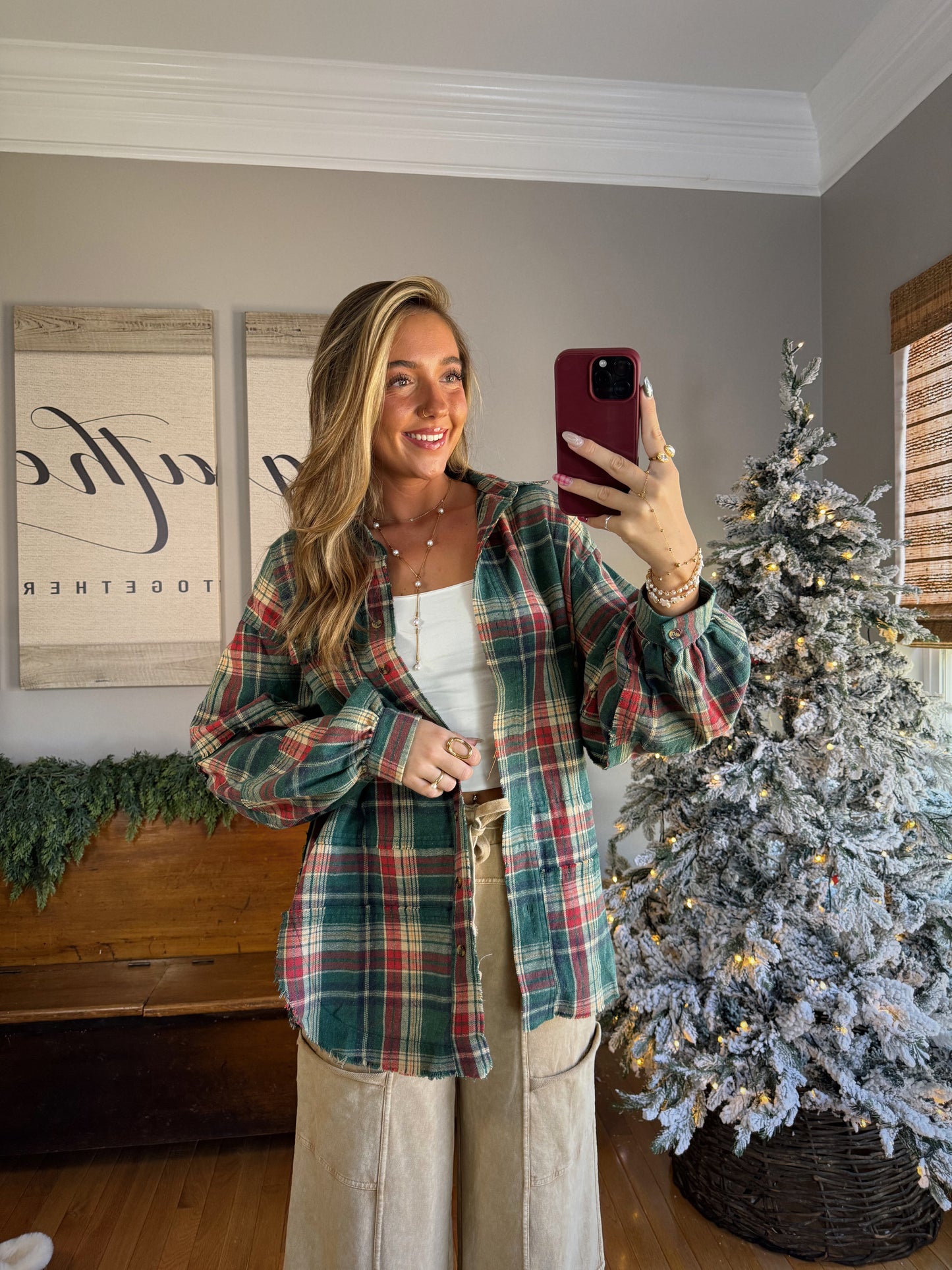 Fall Favorite Flannel- PINE