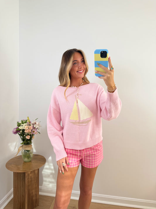 Sail Away Sweater- Pink