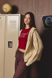 Cable Knit Zip Up