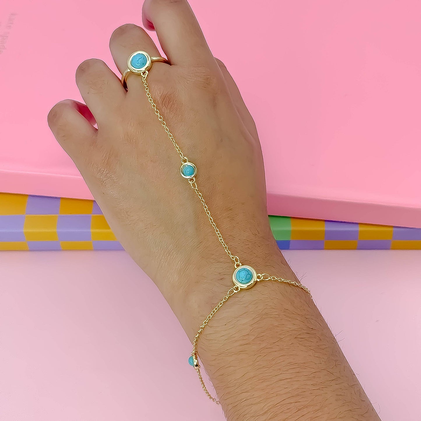 Turquoise Link Hand Chain (PREORDER)