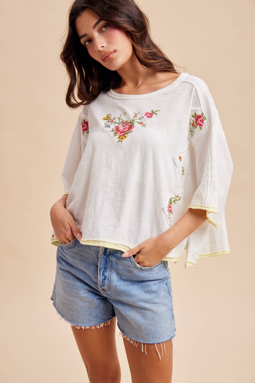Floral Embroidered Tee