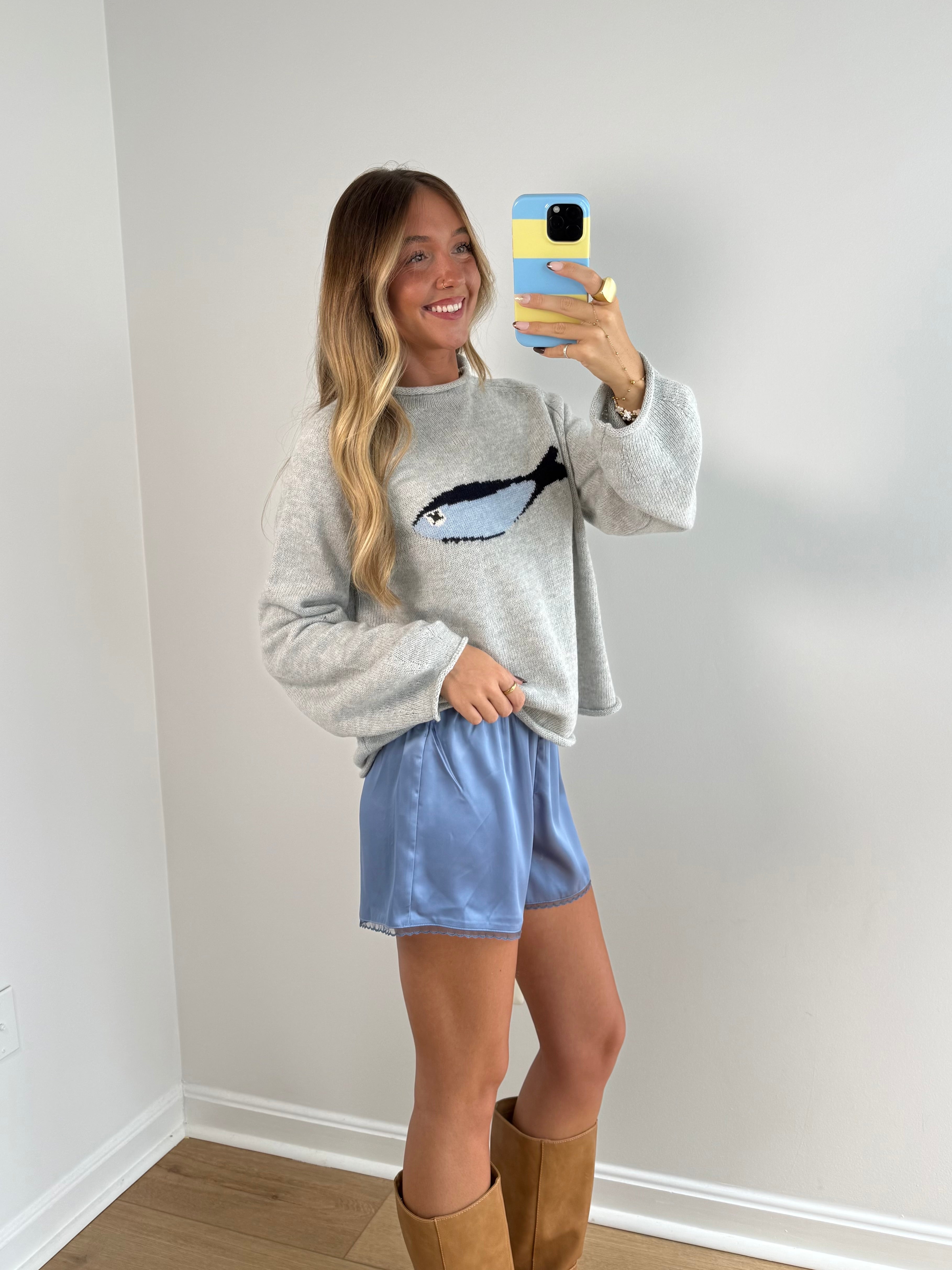 Dreamy Blue Silk Shorts