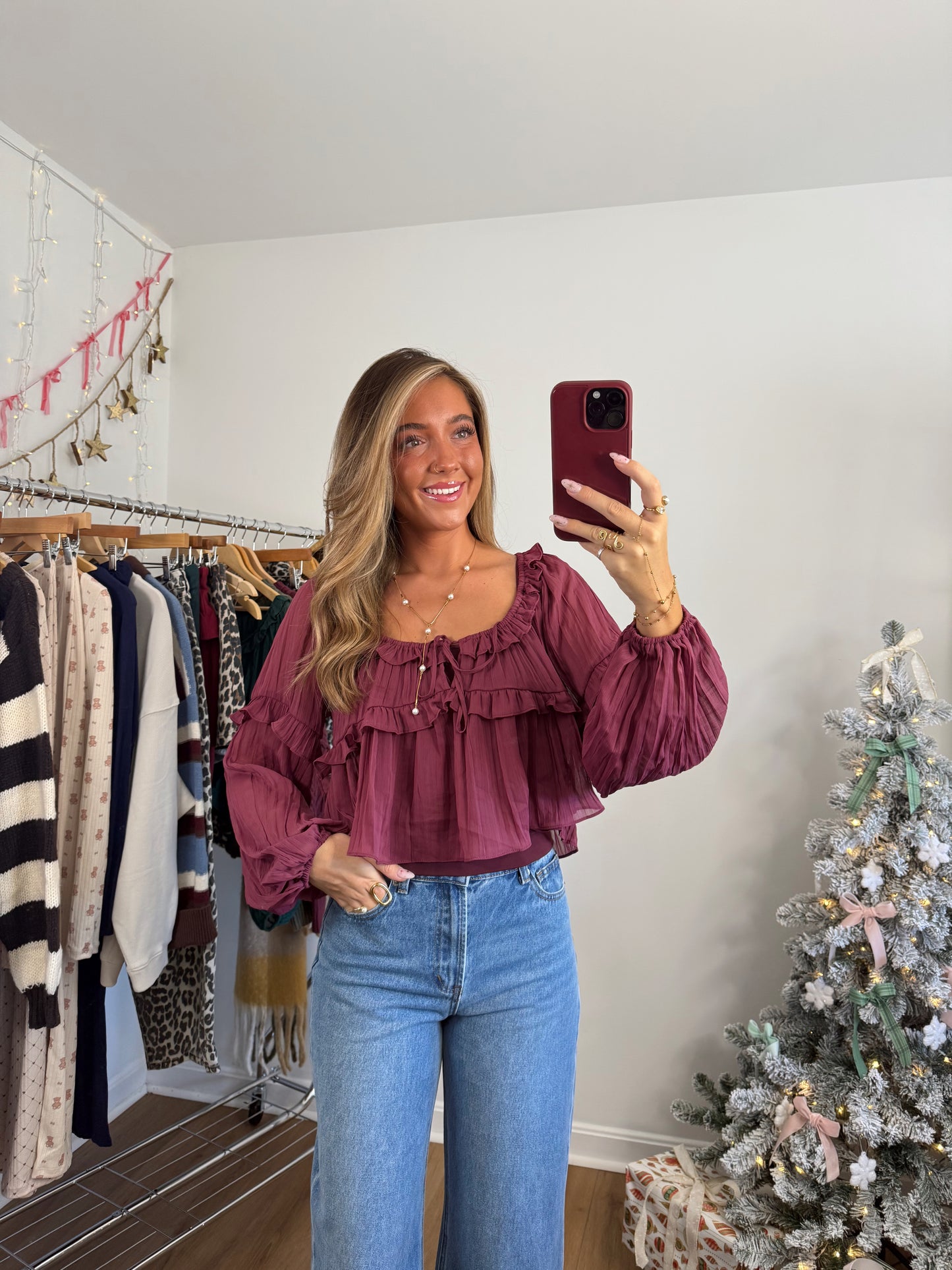 Lisette Blouse (green & rose)