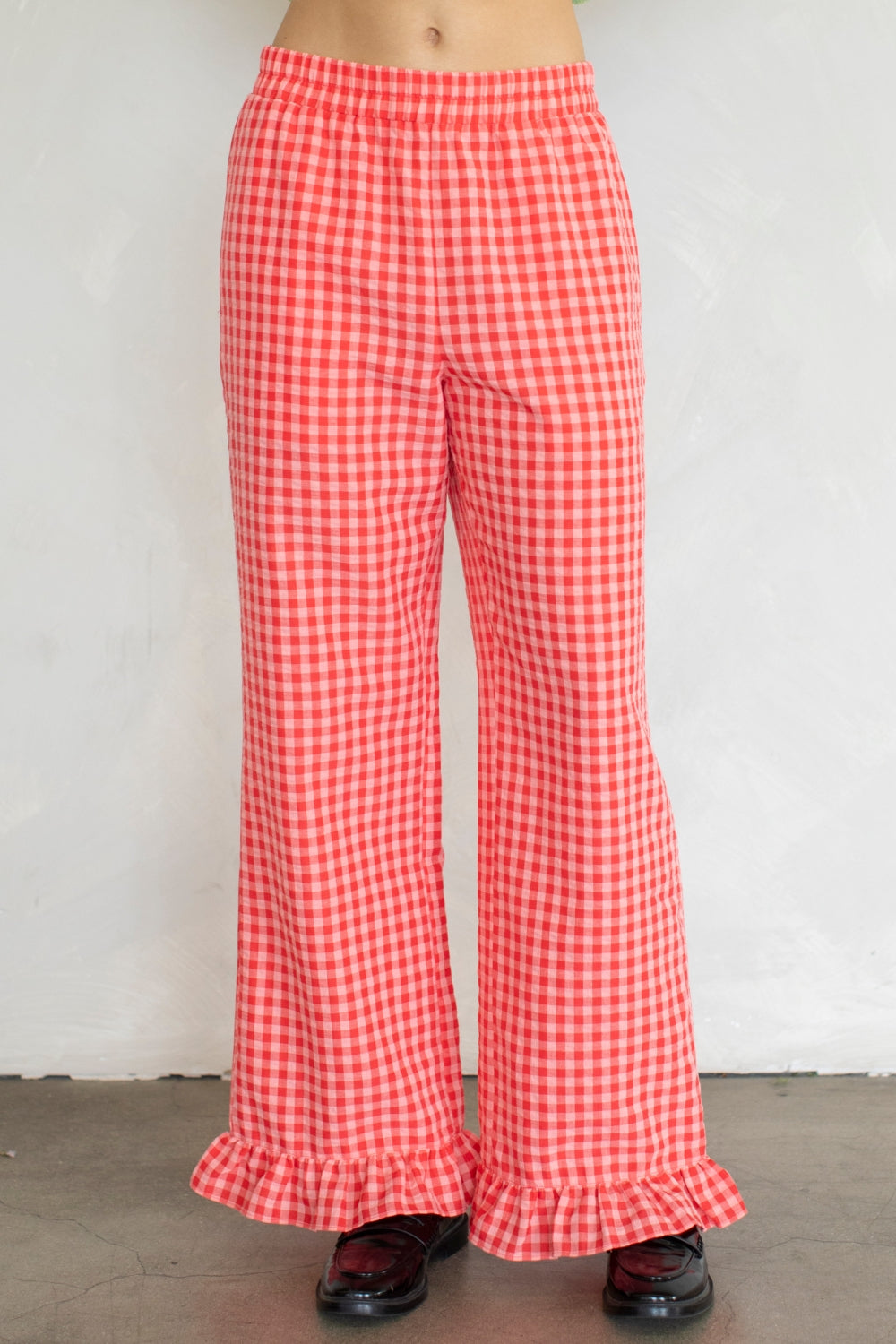 Plaid Ruffle Pants