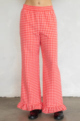 Plaid Ruffle Pants