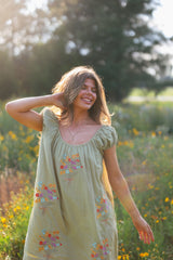 Fern Embroidered Mini Dress