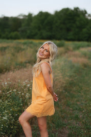 Marigold Lace Mini Dress
