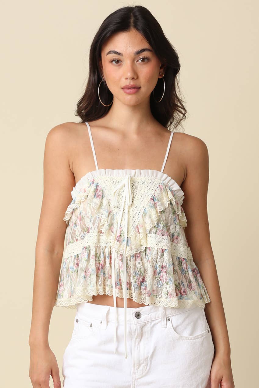 Wildflower Tiered Ruffle Cami Top