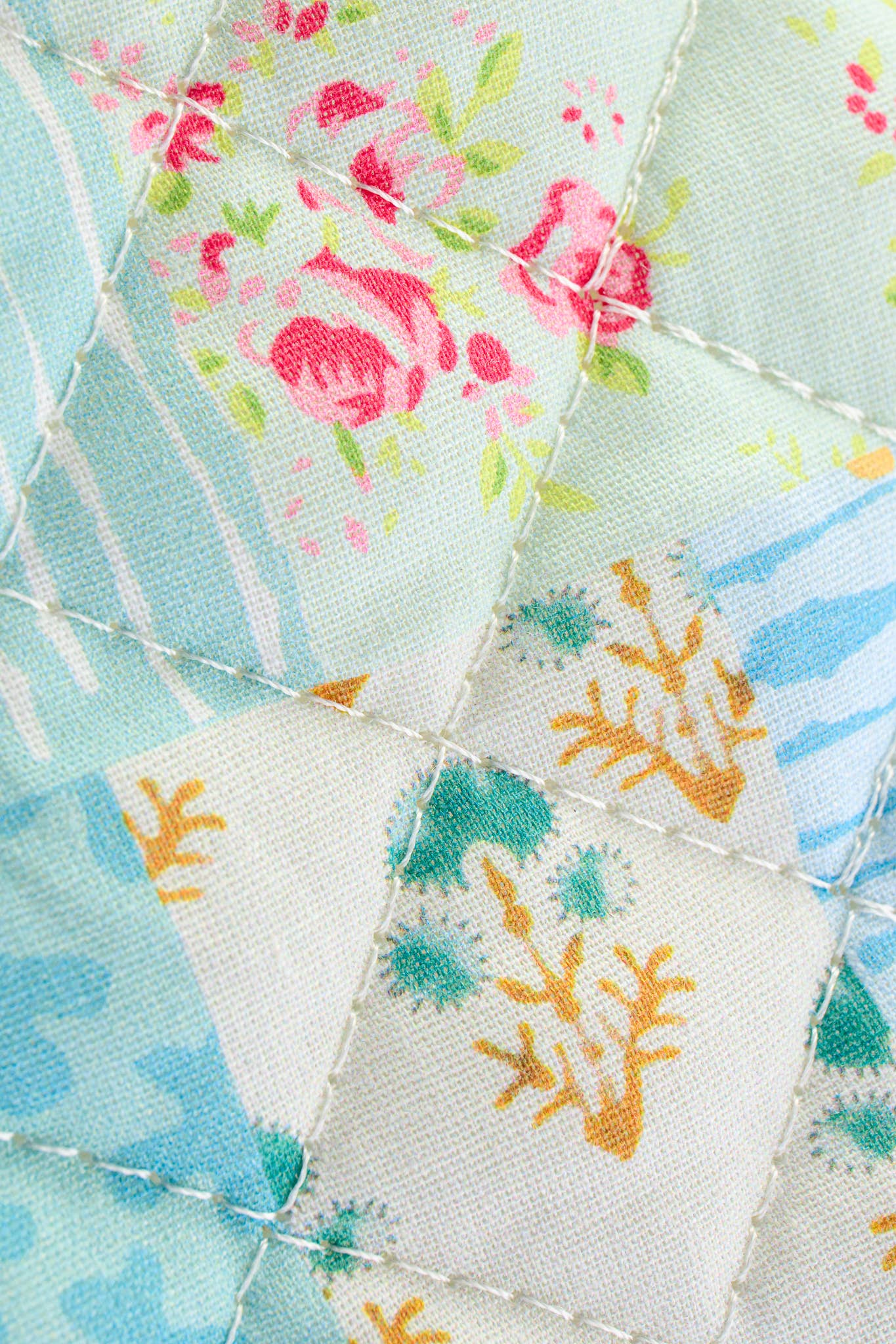 Garden Bloom Patchwork Quilted Tote Bag
