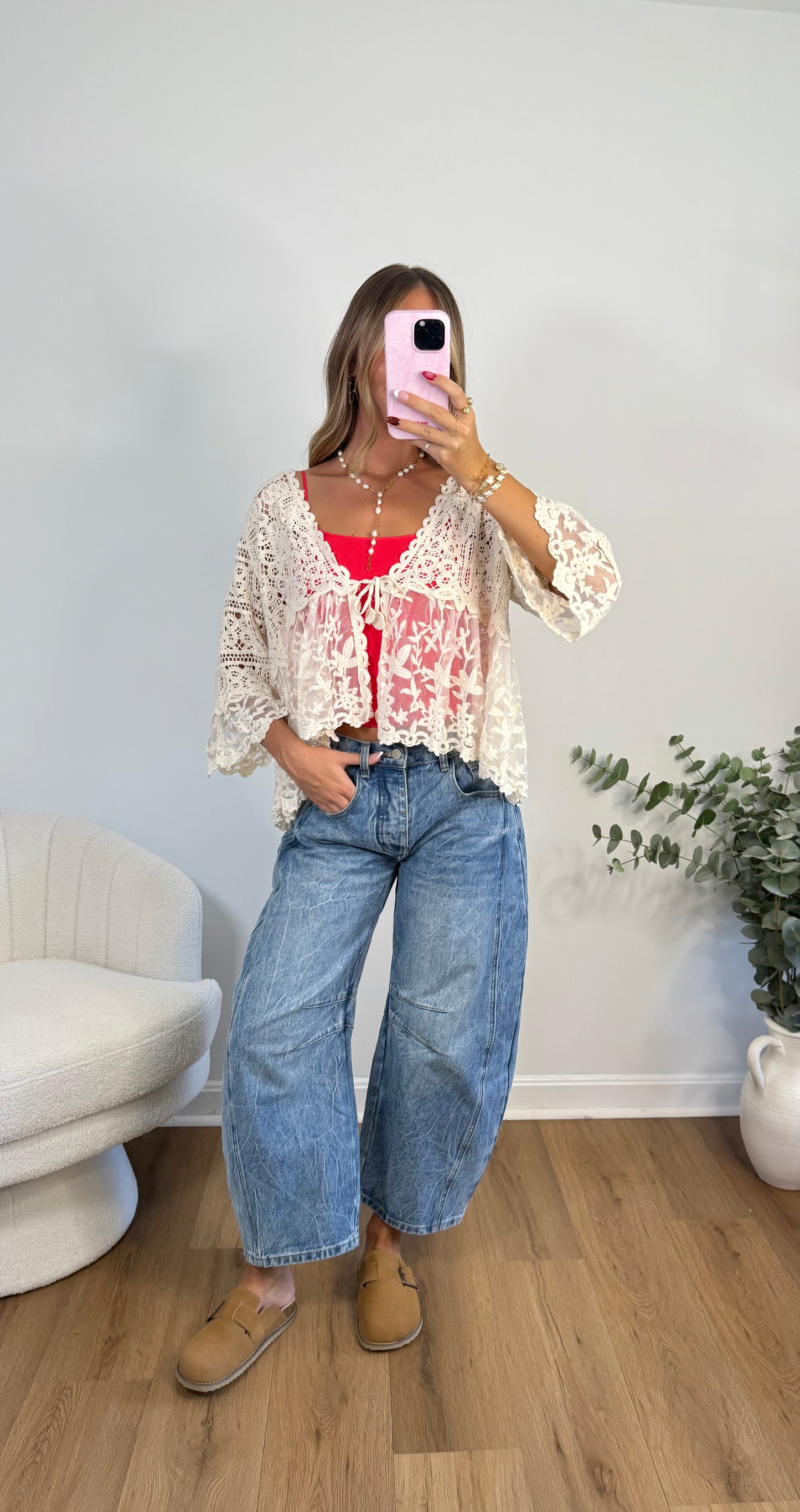 Carefree Tie Front Top