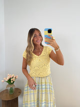 Crochet Dreams Top- Yellow & Mint