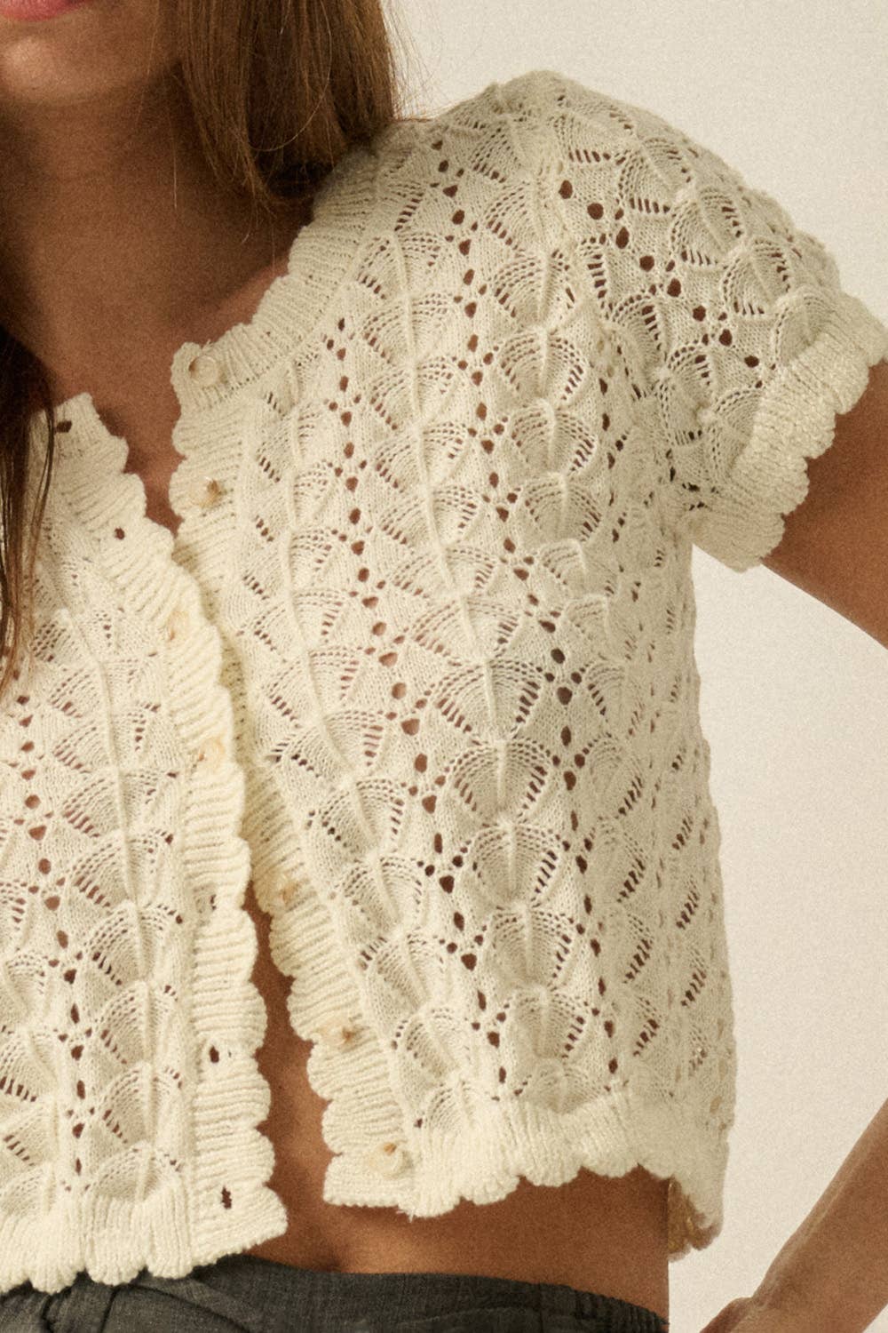 June Crochet-Knit Cardigan
