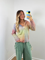 Living In Color Zip Up Sweater
