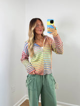 Living In Color Zip Up Sweater