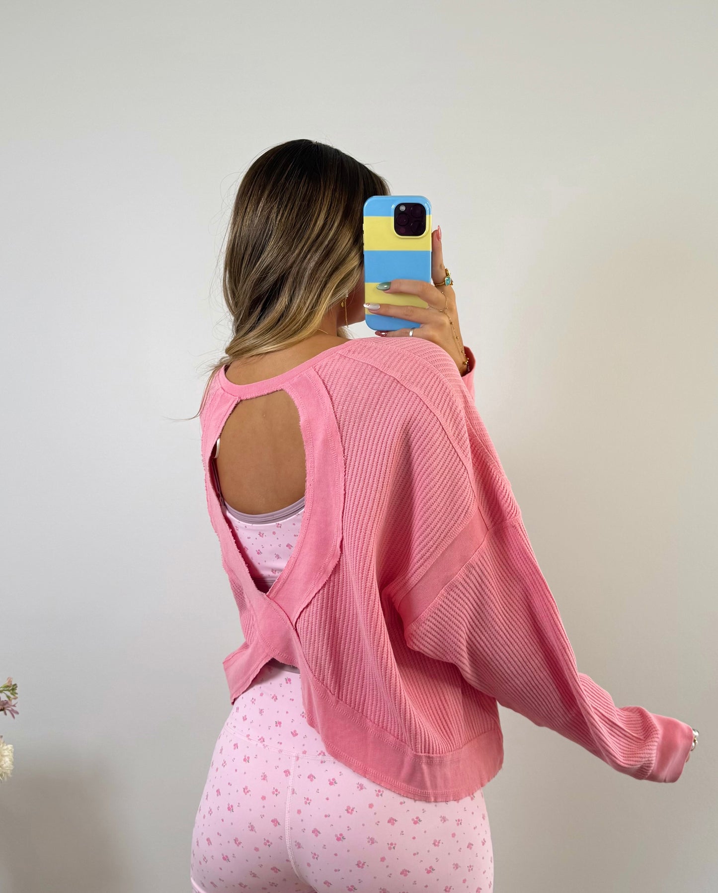 Sweet Motion Open Back Knit Top