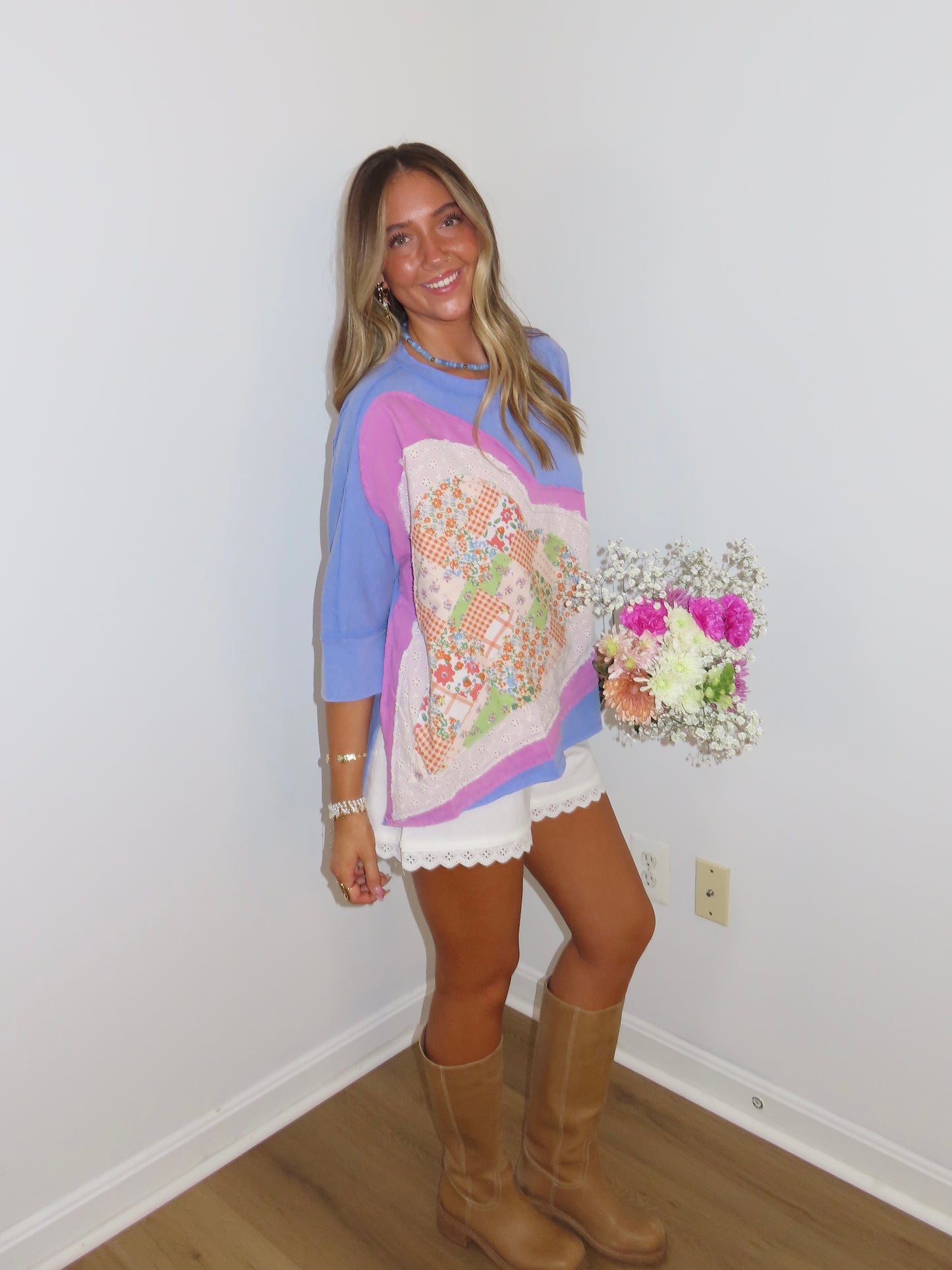 Heart Of Petals Tee- Iris/Blue (PREORDER)